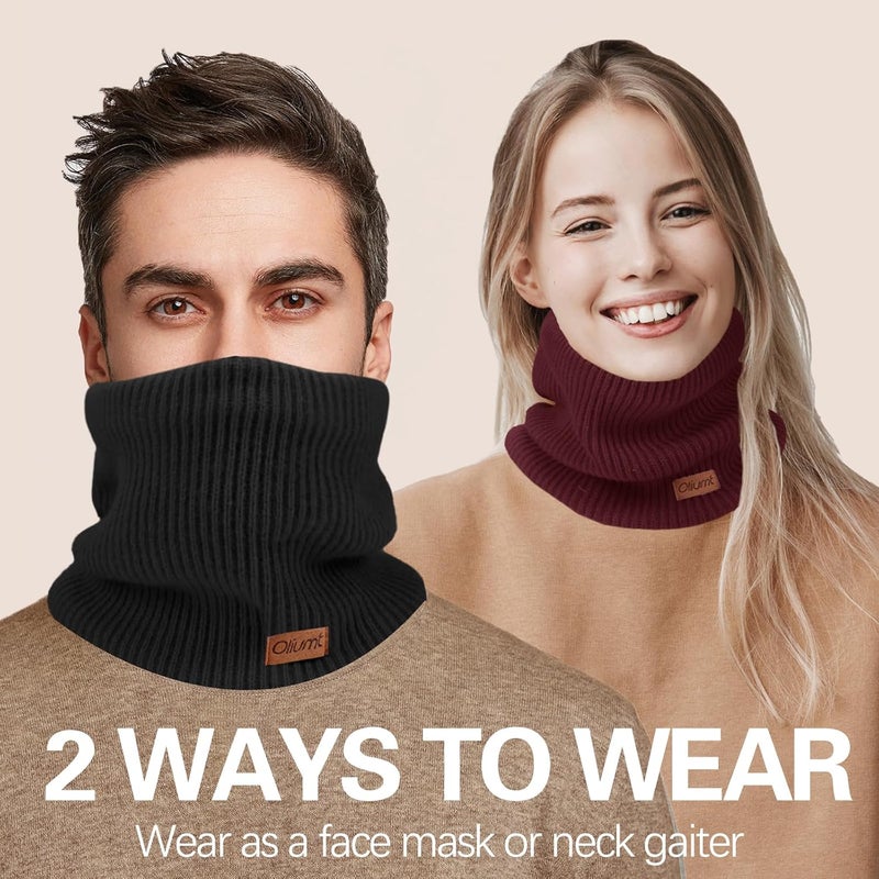 Oliumt Neck Warmer for men,Winter Neck Gaiters Face Scarf Women Windproof Warm Fleece Scarves Gaiter for Cold Weather - Image 2